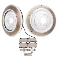 NEW FOR 2017-2022 MASERATI GHIBLI QUATTROPORTE REAR BRAKE PADS AND ROTORS picture