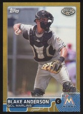 2015 TOPPS PRO DEBUT #144 BLAKE ANDERSON GOLD GCL MARLINS /50 picture