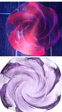 VTG Fenton Wisteria Neodymium Alexandrite Glass Swirl Pinwheel Dish Ashtray UV picture