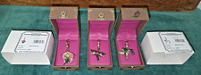 3 UNUSED New JAY STRONGWATER Dragonfly Orchid Hummingbird Charm in Box picture
