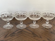 Waterford Colleen Short Stem 4 Champagne Sherbet Glasses 4 3/8