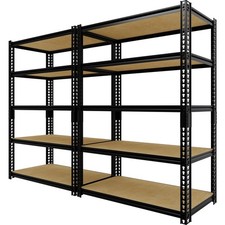 2 Pack Heavy Duty 5-Tier Metal Garage Storage Shelf Adjustable,for Pantry,Closet picture