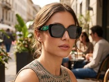 Prada PR 15WS 1AB5Z1 Black - Green 54mm Sunglasses / New picture