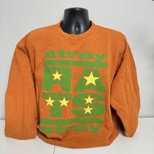 Stray Rats Star Bar Crewneck Sweatshirt Texas Orange Green Large Heavyweight picture