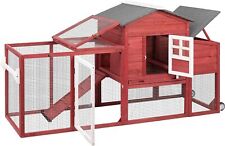 PetsCosset Wooden Chicken Coop on Wheels with Nest Box and Removable Tray picture