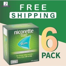 Nicorette ORIGINAL Flavour Gum 4 MG 210 Pieces- PACK OF 6 picture