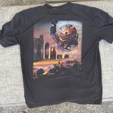 Hollister Men's M Heavyweight Boxy Fit Black Oracle Red Bull Racing Graphic Tee picture