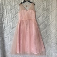 Iefiel Girls Pink Chiffon Maxi Dress Gown Tulle Skirt Sz 4 Princess Pageant New picture