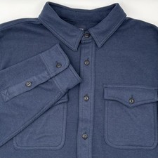 J.Crew Men Large NWT Knit Twill Shirt Jacket Blue Twill Shacket MSRP $120 CA914 picture