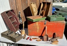 Fabulous Ohio Farmhouse 1800s Era Collection Wood Primitives Original Worn Paint picture
