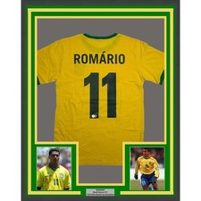 Framed Autographed/Signed Romario 35x39 Brazil Yellow Jersey Beckett COA picture