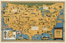 Indians of the USA Native American Tribes History Pictorial Map Poster 16x24 picture