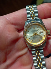 Rolex Oyster Perpetual Datejust Two-Tone Bracelet Fluted Bezel Silver Dial picture