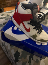 Nike SB Dunk High Pro QS White/Amarillo Skateboarding Shoes US 9.5 picture
