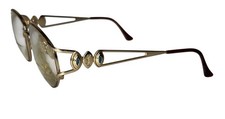Vintage 80s 90s YSL Yves Saint Laurent Logo Eyeglasses Frame Gold 55 15 Italy picture