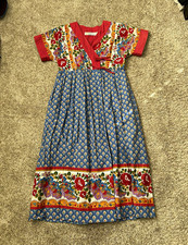 VTG 80s La Provence de Pierre Deux Soleiado Faux Wrap Midi Dress Size M USA picture