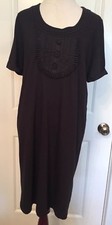 SEE BY CHLOE DRESS SHIFT BLACK JERSEY KNIT SHORT SLEEVE 10 US 46 IT picture