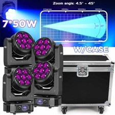4x Zoom 7x50W LED Moving Head Stage Light RGBW DMX Beam Wash Lighting DJ Disco picture
