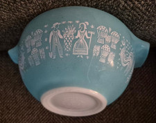Vintage PYREX 442 1.5 Qt Amish Butterprint Bowl Turquoise Cinderella 1 1/2 quart picture