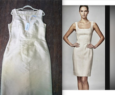 Vintage Dolce & Gabbana Cream Midi-Mini Dress 100% Shantung Silk EU 46 US 8 picture