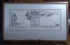 Framed Map - Great Pacific and Atlantic Bay Bridge 1871 San Francisco Harbor picture