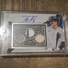 2022 Topps Sterling Anthony Rizzo On-Card Auto Triple Relic 08/10 NY Yankees picture