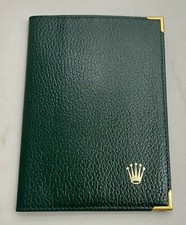  Authentic Vintage Rolex Green Leather Card Wallet Passport Holder 68.08.55 picture