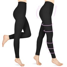 Wegitcs 20-30mmHg Footless Compression Leggings for Women,Waist High Tights |... picture