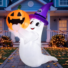 5.5 FT Halloween Inflatables Ghost Outdoor Decorations Yard Blow up Cute Ghost a picture