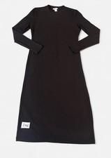 Women’s EUC Calvin Klein Long Ribbed Knit Black Dress Size Small picture