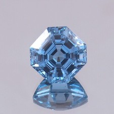 AAA 10x10 MM Natural Flawless Santa Maria Aquamarine Loose Asscher Cut Gemstone picture