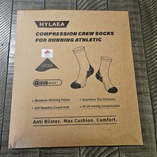 Hylaea Compression Crew Socks 3 Pairs 15-20 mmHg Running Athletic Moisture XL picture