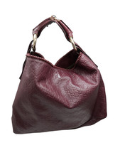 GUCCI Large Guccissima Leather Horsebit Chain Hobo Bag Bordeaux Tom Ford Era picture