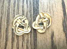 Tiffany & Co. - Sterling Silver Celtic Knot Clip-On Vintage 1982 Estate Earrings picture