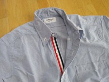 NWOT Thom Browne Blue Oxford Grosgrain Button Down TB4 16-35   MSRP $425 picture