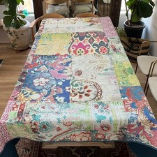 Poetic Wanderlust by Tracy Porter Queen Size Quilt Bedspread Floral Embroidery picture