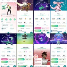 Pokemon Acc Go Lvl 70 140 Legendary /197 Shiny /18 Perfect picture