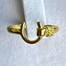 10k Yellow Gold Hook Wrap Design Band Ring Size 7  No Stone picture