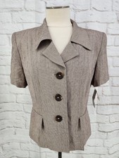 Vintage Career Chic Blazer Houndstooth Retro 40s Glam Structured Victorian 10 picture
