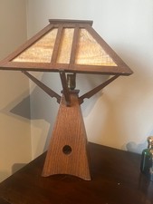 antique mission arts crafts lighting 24 in table lamp with cut outs picture