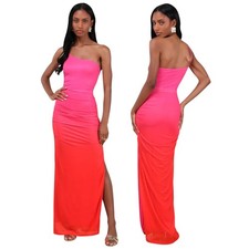 Lulus Krista Pink Ombre Mesh One-Shoulder Maxi Dress size M NWT picture