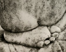 1960/72 Vintage ANSEL ADAMS Gravestone Statue Foot Toe Sculpture Photo On 11X14 picture