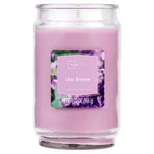 Mainstays Lilac Breeze Scented Candle 20 oz Large Glass Jar Single Wick picture
