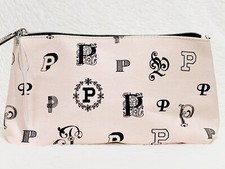 Victoria’s Secret PINK Vintage Crest Logo Makeup Beauty Travel Bag 9.5”x2.5”x5” picture