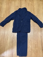 J. Crew Kenmare Navy Unstructured Cotton Suit Jacket 44R Pants 36 30 picture