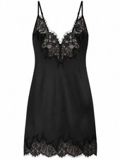 SKIMS Silk Lace Mini Slip Dress Black Onyx LG-SLI-11176W Women's Size S NWT $198 picture