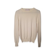 Women's 100% cashmere Lingua Franca cream sweater, size small picture