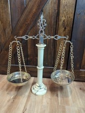 Vtg Jim Tirrenia Italy Brass Onyx Marble Alabaster Scale Of Justice 23