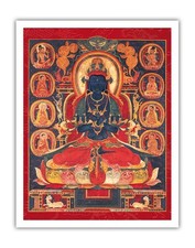 The Primordial Buddha - Vintage Tibetan Thangka Buddhist Painting Tibet picture