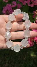 Gorgeous High Quality Clear Quartz Freeform Crystal  Stretchy Bracelet picture